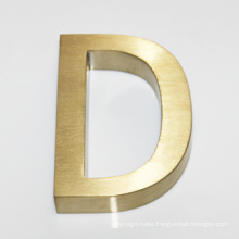 Gold Sign with Horizontal Grain for Office Sign